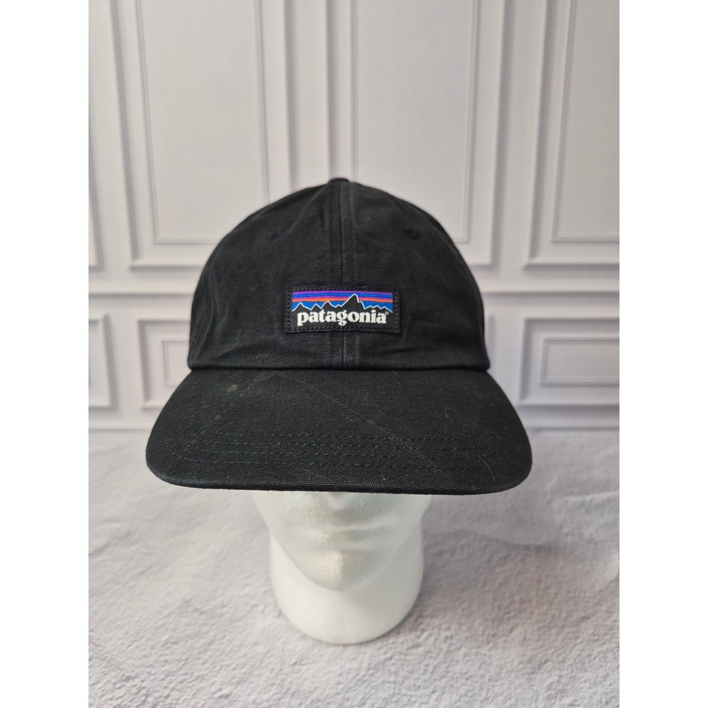 Patagonia P-6 Label Trad Cap Black Hat Adjustable Black Patagonia Baseball Cap